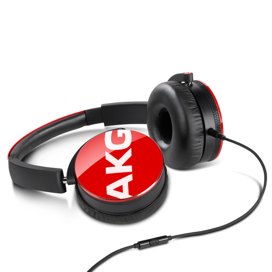 Y50 - Red - On-ear headphones with AKG-quality sound, smart styling, snug fit and detachable cable with in-line remote/mic - Detailshot 3